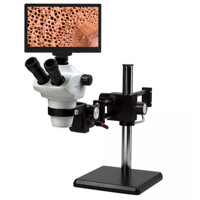 UNITRON Z850 Zoom Stereo Digital LCD Microscope Package on Ball Bearing Boom Stand