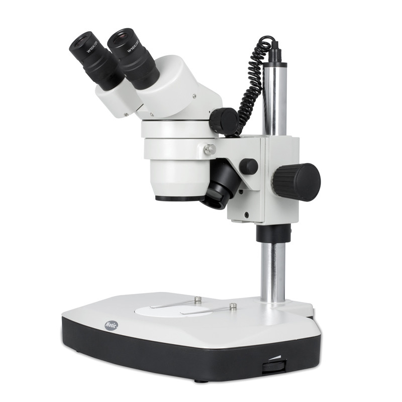Motic SMZ-140 Stereo Microscope on Pole Stand with Large Base