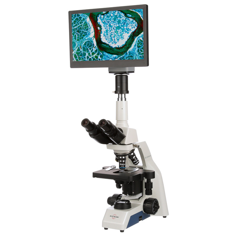 ACCU-SCOPE EXC-123 LED Biological Digital LCD Microscope Package