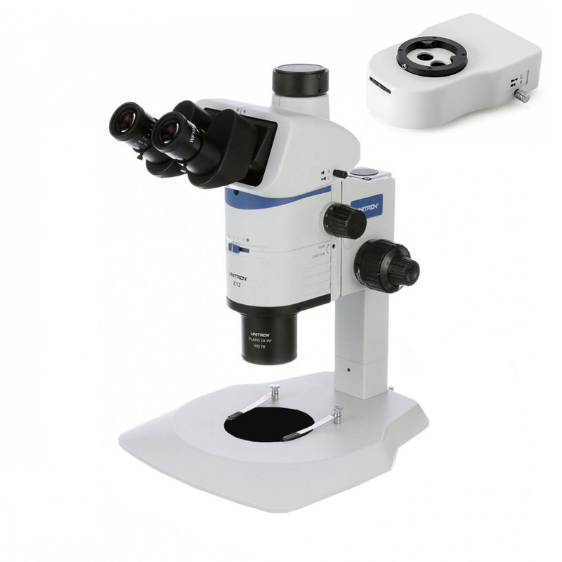 UNITRON Z12 Zoom Stereo Fluorescence Microscope on Plain Stand, 8x to 100x Magnification