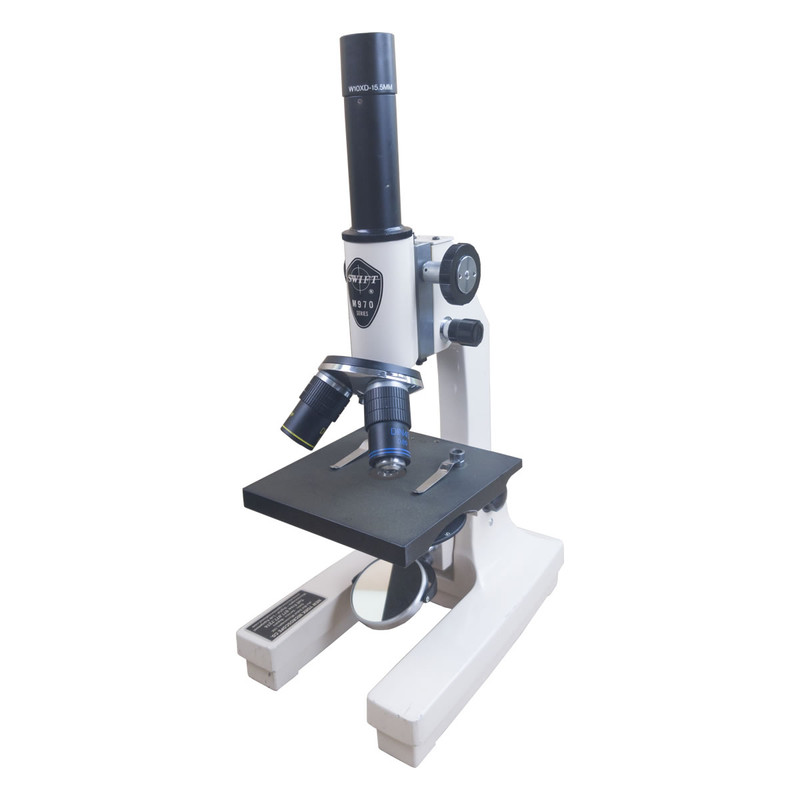Swift M970 Monocular Microscope, Three Objectives, Mirror, Reconditioned