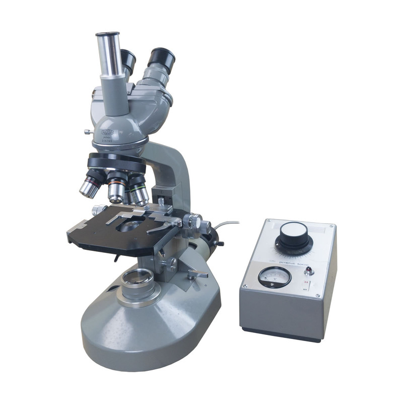 Olympus FH Trinocular Microscope, Four Objectives, Illumination, Reconditioned