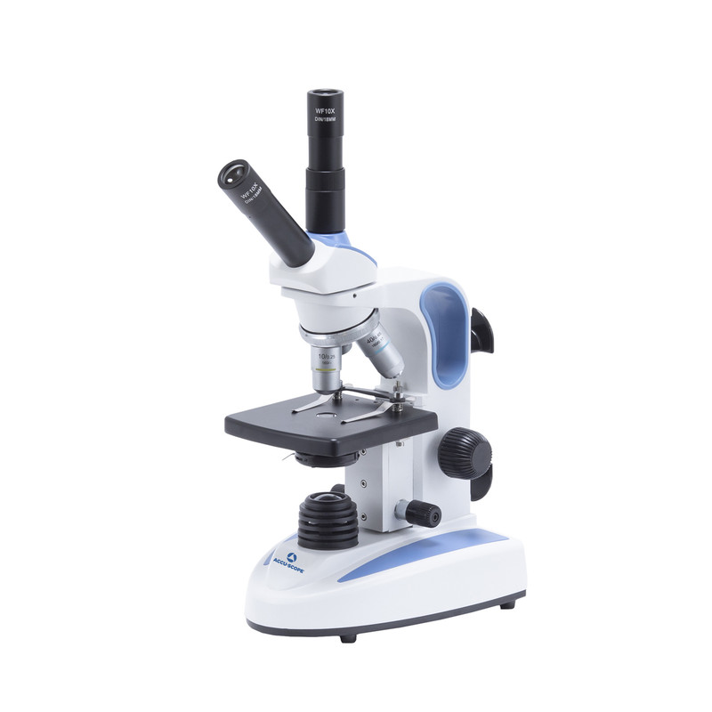 ACCU-SCOPE EXM-150-IVT Dual Viewing Vertical Teaching Microscope with Iris Diaphragm, Rechargeable