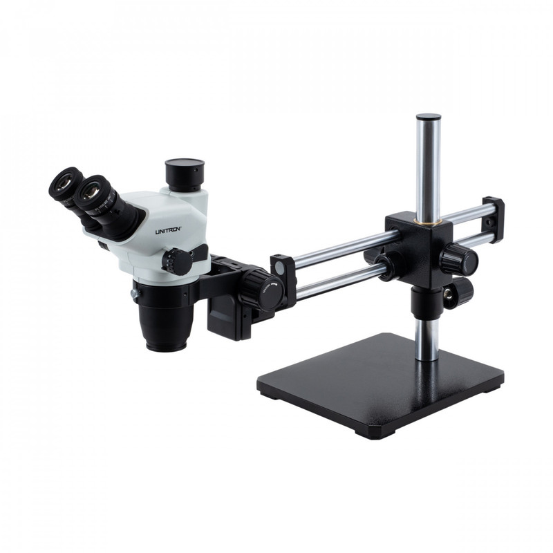 UNITRON 13536 Z645 Trinocular Stereo Zoom Microscope on Ball Bearing Boom Stand, 6.7x - 45x Magnification