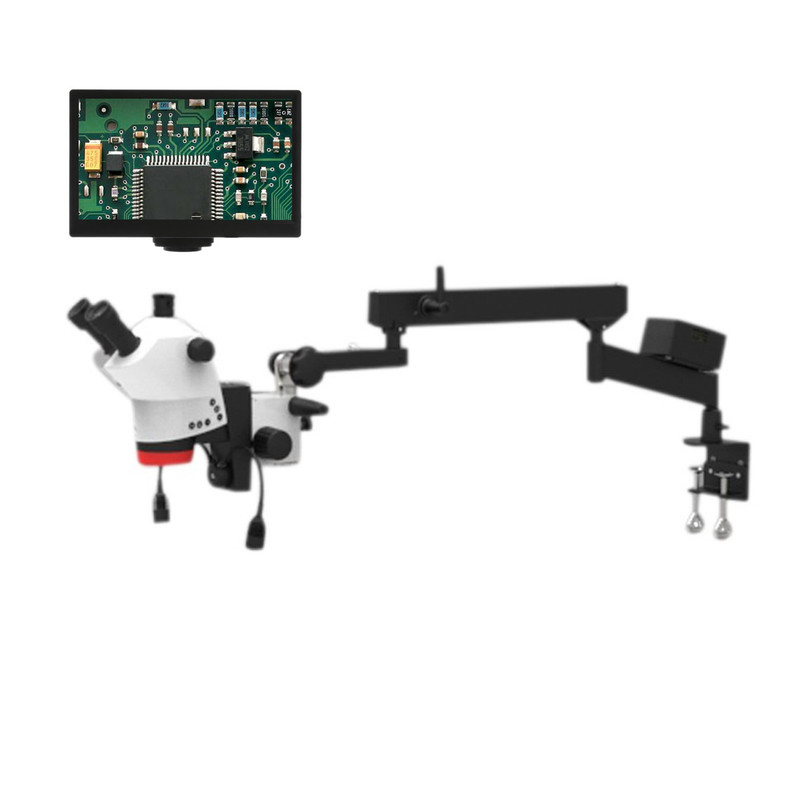 Labomed Luxeo 6Z Zoom Stereo HD Digital LCD Microscope Package on Articulating Arm Stand