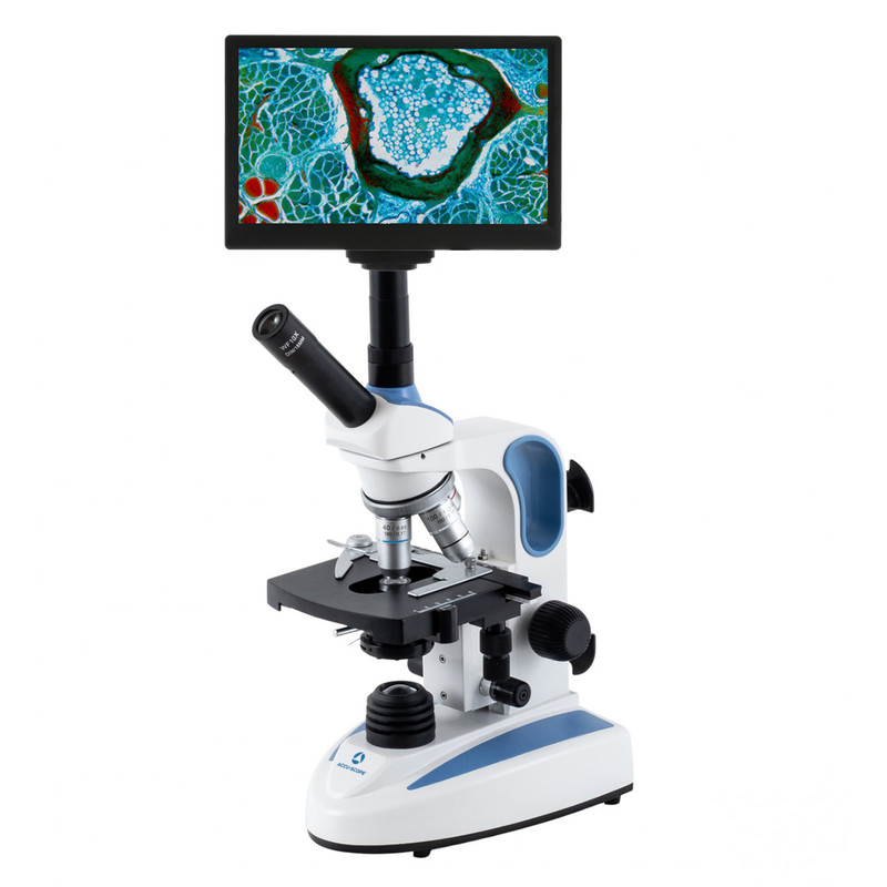 ACCU-SCOPE EXM-151-VT Dual Viewing Vertical Teaching Digital LCD Microscope Package