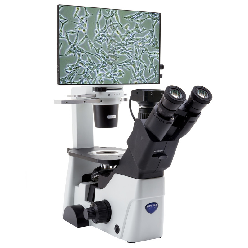 OPTIKA IM-300D Trinocular Inverted Phase Microscope with Intel Micro PC, 15.6" Touch Screen 4K & 6MP Color Camera