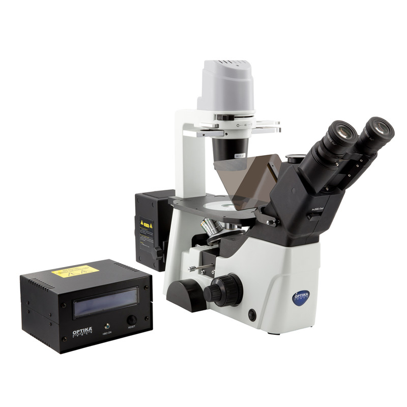 OPTIKA IM-300F Trinocular Inverted Fluorescence Microscope with Phase Objectives