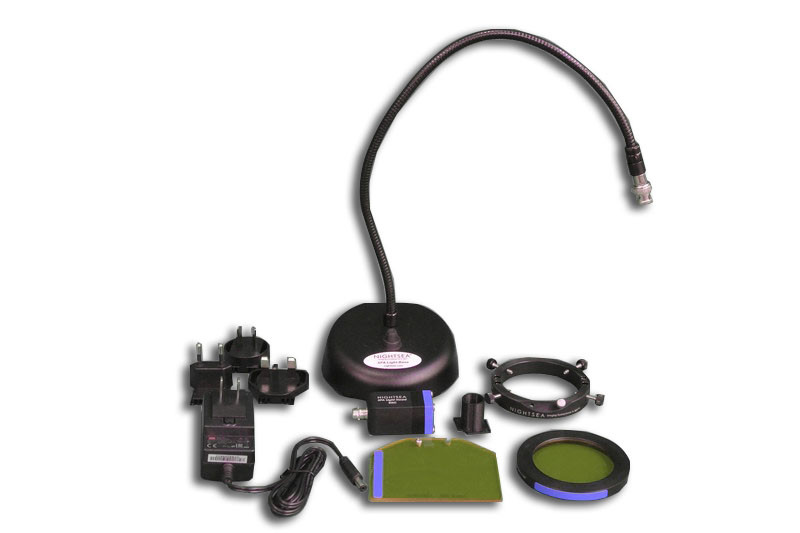 FLM-RB – Stereo Microscope Adapter System with Base Lamp, Mounting Adapter, Light head and Filter Set(Royal Blue)