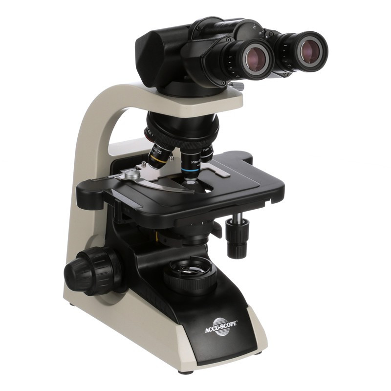 ACCU-SCOPE 3012D-LED-BE Ergo Binocular LED Biological Microscope with 100x Dry Objective, 1000x Magnification