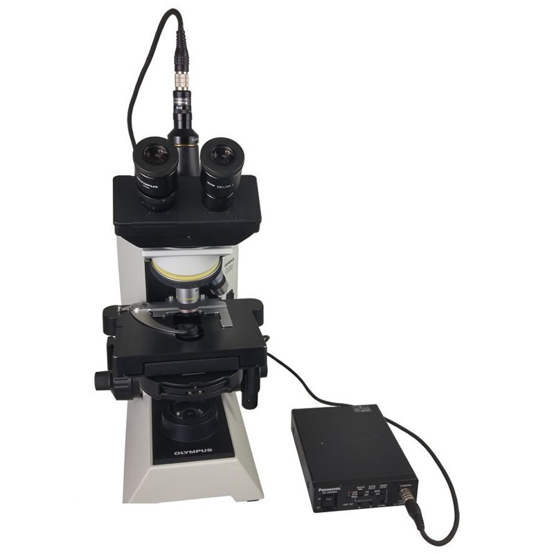 Olympus CH30 Trinocular Phase Microscope with Panasonic GSKS162 CCD MicroCamera & Carry Case
