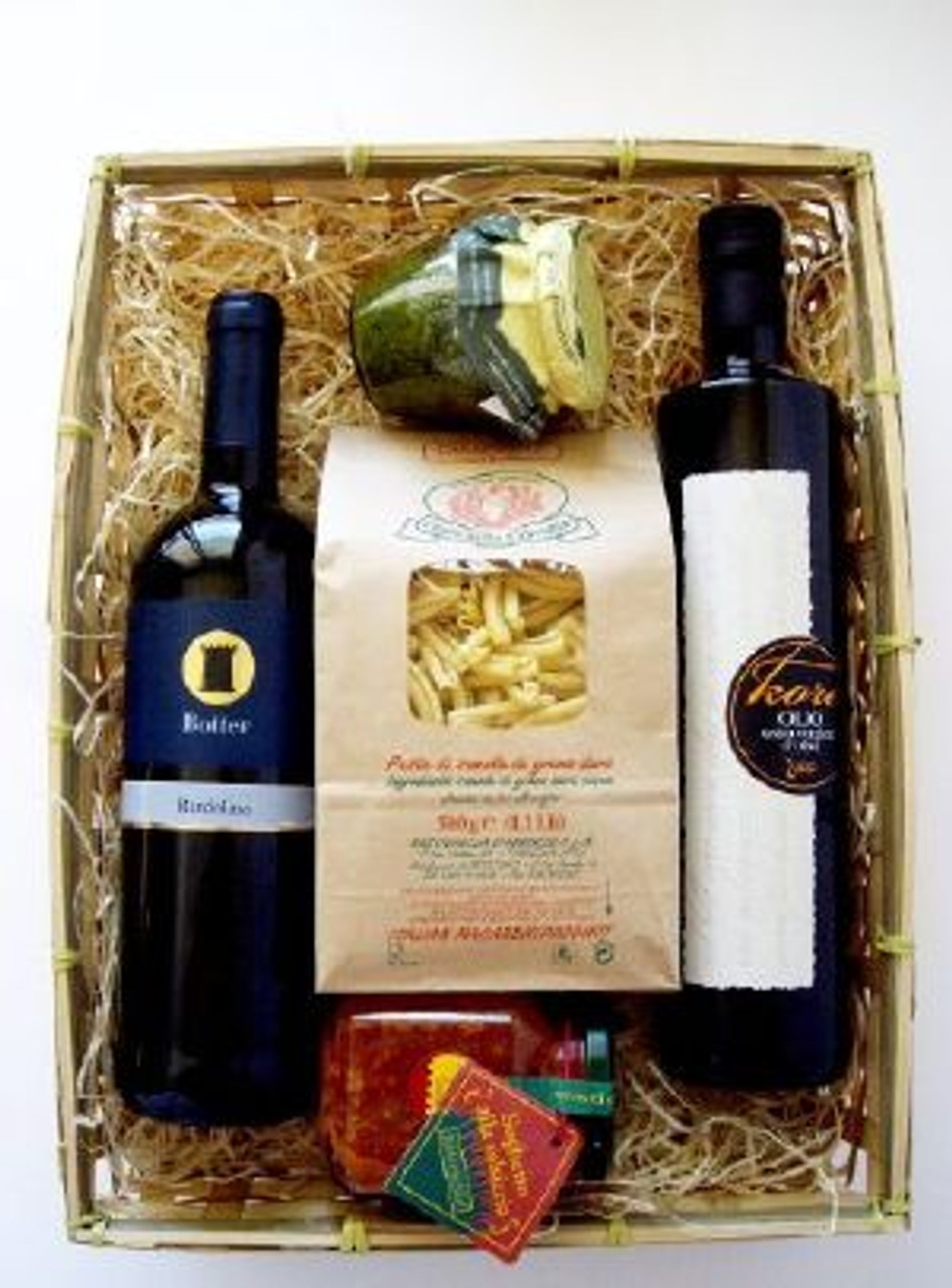 Panier Gourmand Italien & Vin Rouge Cadeau 