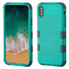 IPhone X/XS Teal Green / Grey Metallic Hybrid Case