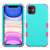 IPhone 11 Rubberized Teal Green/Electric Pink TUFF Hybrid Phone Protector Cover