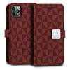 IPhone 11 Pro Max Maroon Wallet Case Pattern Series