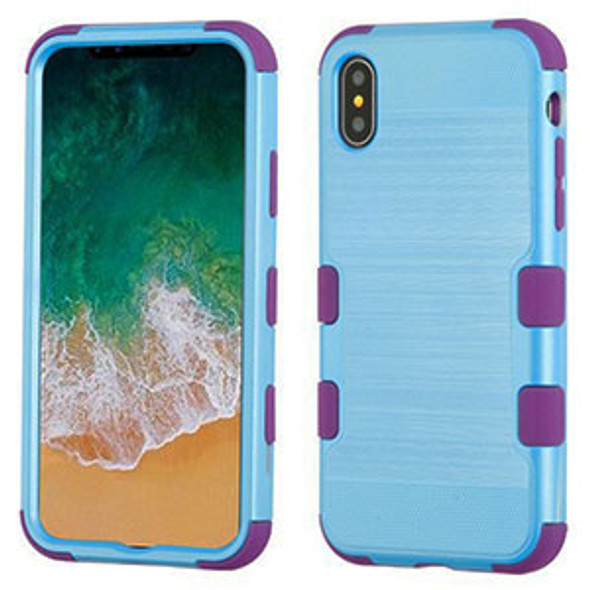 IPhone X/XS Metallic Baby Blue Brushed Case