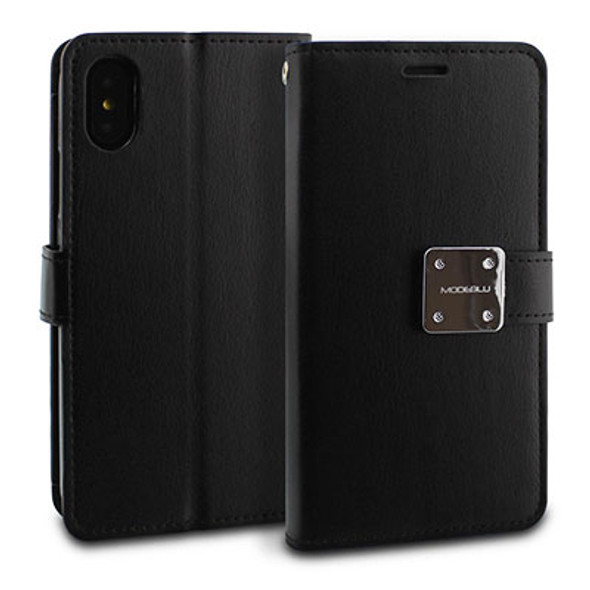 IPhone X/XS Black Diary Wallet Cover