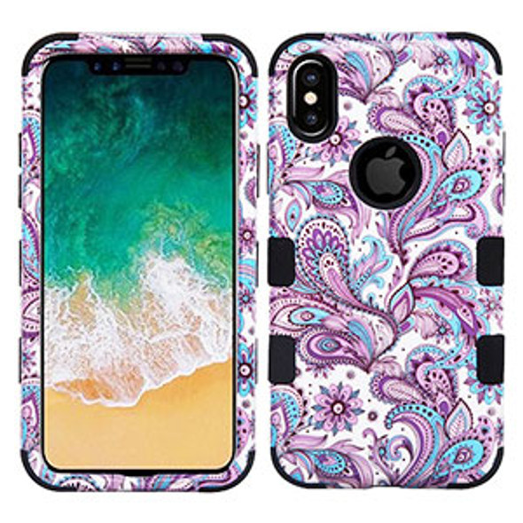 IPhone XR Purple Euro Flower Hybrid Tuff Case