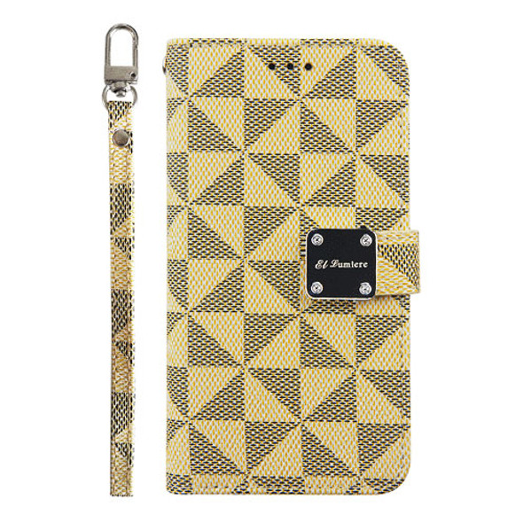 IPhone XR Tan / Grey Design Wallet Case