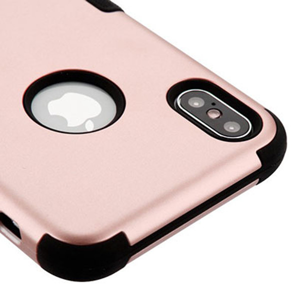 IPhone XS MAX Rubberized Rose Gold / Black TUFF Hybrid Phone Protector Cover