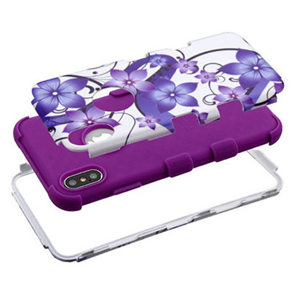 IPhone XS MAX Purple Hibiscus Flower Romance/Electric Purple TUFF Hybrid Phone Protector C