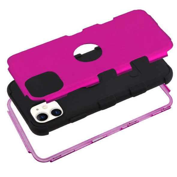 IPhone 11  Titanium Solid Hot Pink/Black TUFF Hybrid Protector Cover