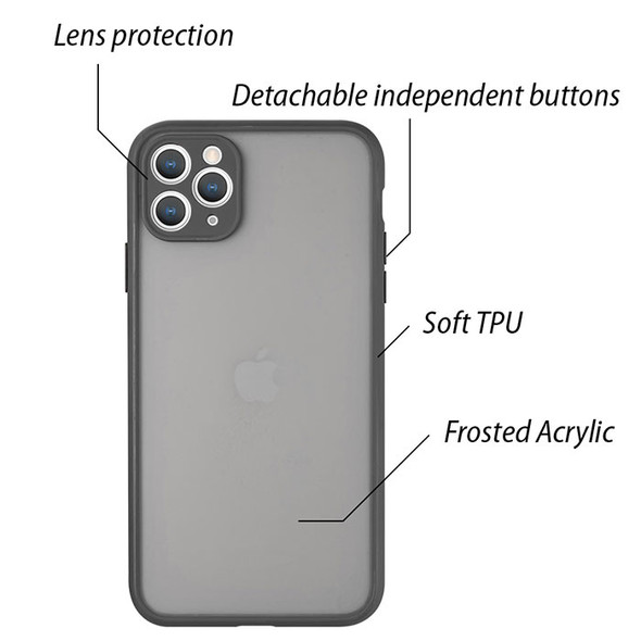 IPhone 11 Pro Max Black Frosted Camera Protector Case