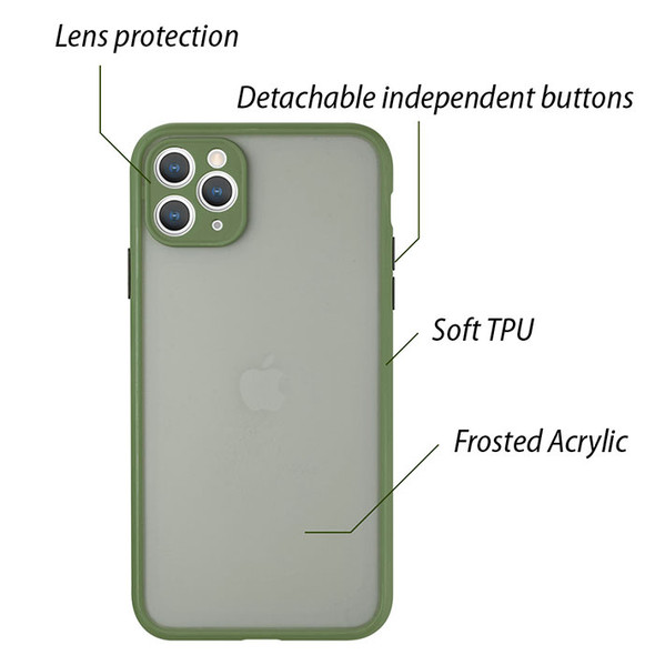 IPhone 11 Pro Max Sage Green Frosted Camera Protector Case