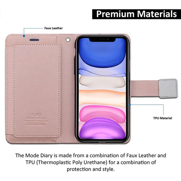 IPhone 11 Rose Gold Wallet Case Mode Dairy