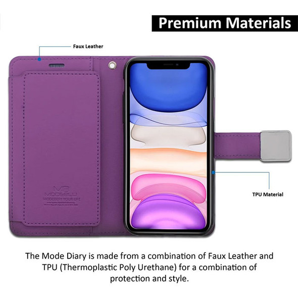 IPhone 11 Purple Wallet Case Mode Dairy