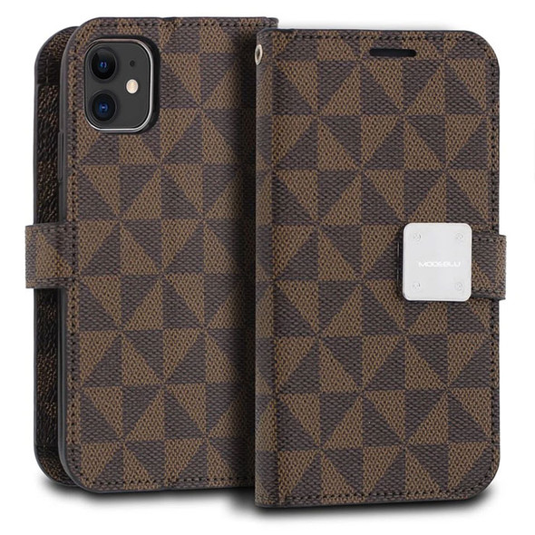 IPhone 11 Dark Brown Wallet Case Pattern Series Mode Dairy