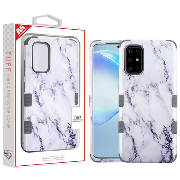 Samsung S20 Plus (6.7) White Marbling/Iron Gray TUFF Hybrid Protector Cover