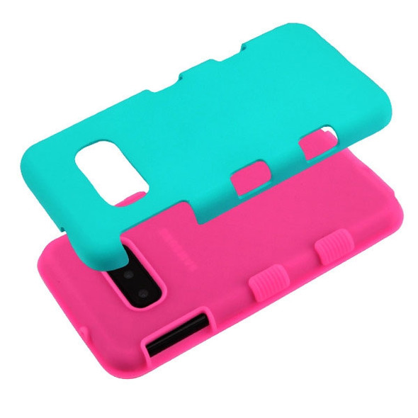 Samsung S10e Rubberized Teal Green/Electric Pink TUFF Hybrid Phone Protector Cover