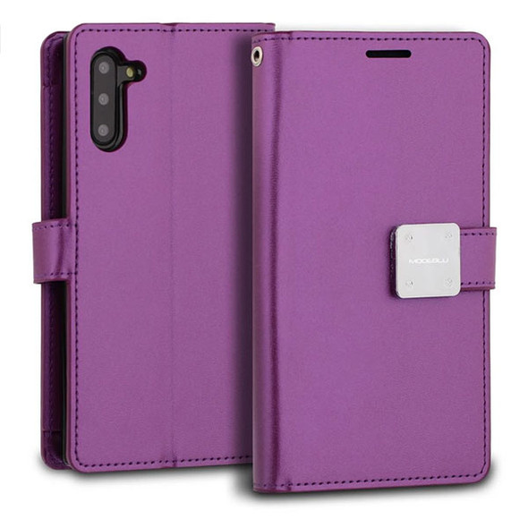 Samsung Galaxy Note 10 ModeBlu Diary Wallet Case - Purple