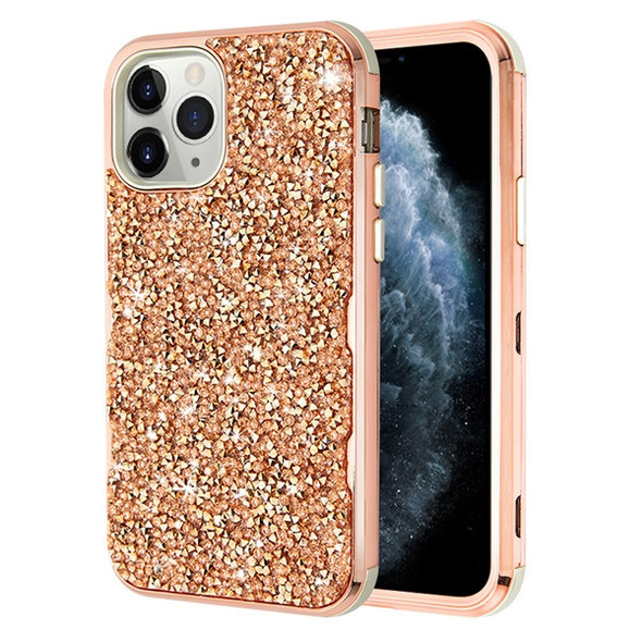 iPhone 11 Pro - Electroplated Gold/ Gold Mini Crystals TUFF Kleer Hybrid Case