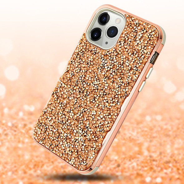 iPhone 11 Pro - Electroplated Gold/ Gold Mini Crystals TUFF Kleer Hybrid Case