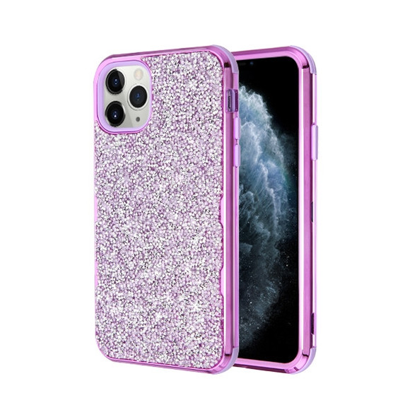 iPhone 11 Pro - Electroplated Purple/Purple Mini Crystals TUFF Kleer Hybrid Case