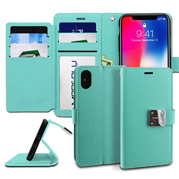 IPhone X/XS Teal Green Wallet Case