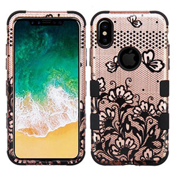 IPhone XR Rose Gold Flower Hybrid Tuff Case