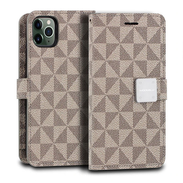 IPhone 11 Pro Beige Brown Wallet Case Pattern Series