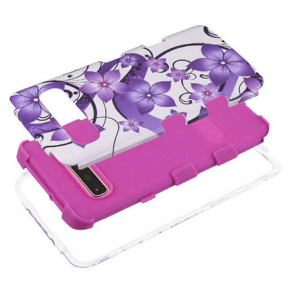 Samsung S10 Purple Hibiscus Flower Romance/Electric Purple TUFF Hybrid Phone Protector Cover 