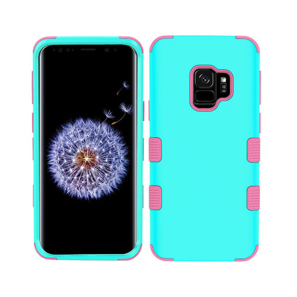 Samsung S9 Rubberized Teal Green/Electric Pink TUFF Hybrid Phone Protector Cover
