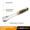 1/2" Drive 90-Tooth Dual Material Teardrop Ratchet 11"