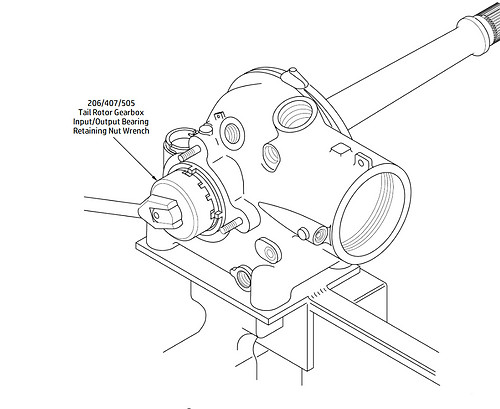 206/407/505 Tail Rotor Gearbox Input/Output Bearing Retaining Nut Wrench
