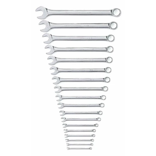 18 Piece 12 Point Long Pattern Combination SAE Wrench Set