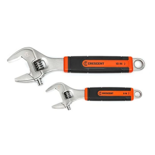 2 Piece 6" & 10" Quick-Fit-Jaw Adjustable Wrench Set