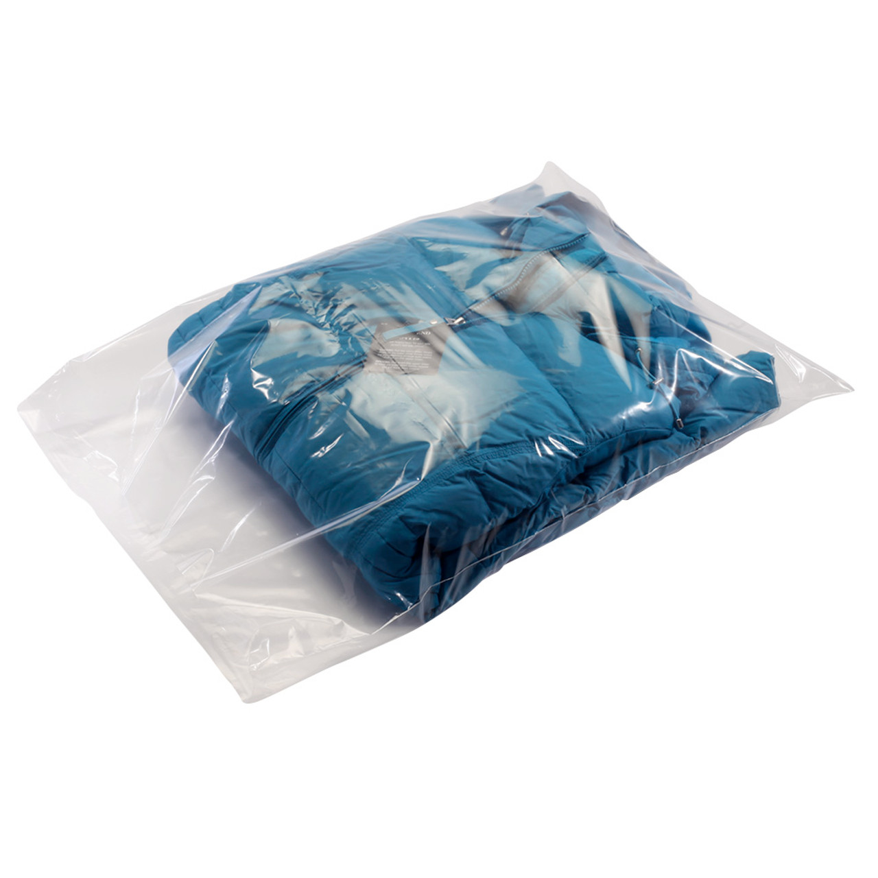 2X10 - 1.5 mil - clear - layflat poly bags - 1000 bags/case