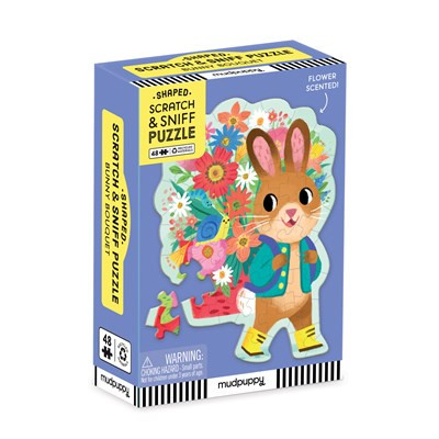 Bunny Bouquet 48 Piece Scratch & Sniff Shaped Mini Puzzle from Hachette ...
