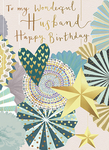 Blue Pinwheels Husband Birthday Card Jenny K Gifts