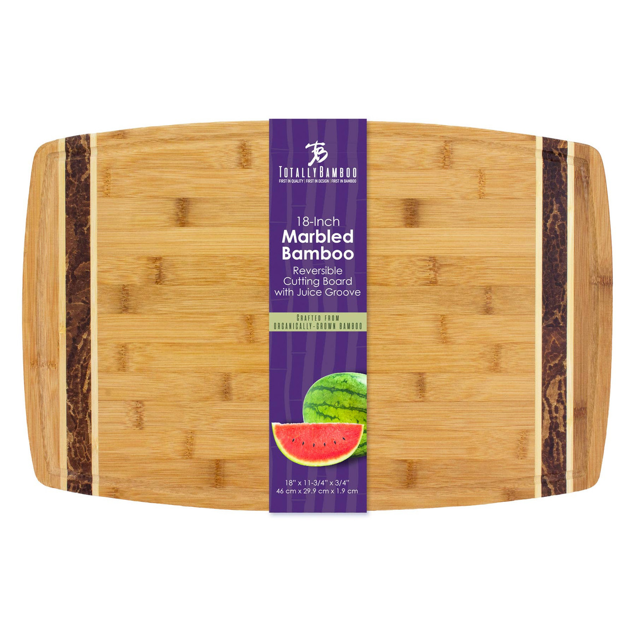 Totally Bamboo Marbled Bamboo Cutting Board, 18-inch